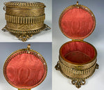 Antique French Grand Tour Souvenir Eglomise Jewelry Box, Concord, Madeleine, Tuileries Palace, Paris