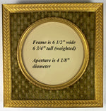 Antique French Dore Bronze 6.5" Square Frame, Easel Stand or Hang, Silk Mat