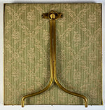 Antique French Dore Bronze 6.5" Square Frame, Easel Stand or Hang, Silk Mat