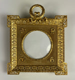 Antique French Portrait Miniature or Photo Frame, Wreath Top, Appliques, Convex Glass