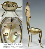 Antique French Palais Royal Mother of Pearl Half Shell Chair Pocket Watch Stand