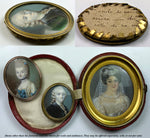 Antique c.1700s Portrait Miniature, Gem Size, Painting of a Man, 14k Frame Front