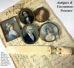 Antique American Portrait Miniature in Oyster Locket or Pendant Frame, Hair Art in Back