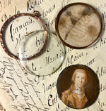 Antique French Portrait Miniature, 12k Locket Frame, c.1700s Gentleman in Embroidered Vest