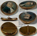 Exceptionally fine c.1750s Portrait Miniature of a Gentleman, Georgian 12k Gold Brooch Mount