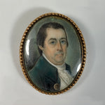 Exceptionally fine c.1750s Portrait Miniature of a Gentleman, Georgian 12k Gold Brooch Mount