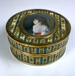 Rare Antique c.1700s French 18k, 10k Gold and Vernis Martin Snuff Box, Portrait Miniature of a Child, c.1770s