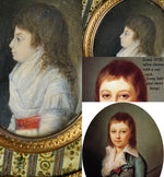 Rare Antique c.1700s French 18k, 10k Gold and Vernis Martin Snuff Box, Portrait Miniature of a Child, c.1770s