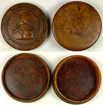 Antique French Snuff Box, RARE Louis XVIII Profile in Bas Relief Pressed Wood and Shell, c.1820s
