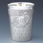 Gorgeous Antique French Sterling Silver Wine or Mint Julep Cup, Tumbler or Timbale, Butterfly