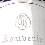 Antique French Sterling Silver Wine or Mint Julep Cup, Tumbler or Timbale, "Souvenir" Inscription