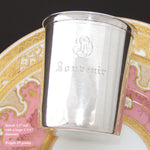 Antique French Sterling Silver Wine or Mint Julep Cup, Tumbler or Timbale, "Souvenir" Inscription