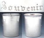 Antique French Sterling Silver Wine or Mint Julep Cup, Tumbler or Timbale, "Souvenir" Inscription