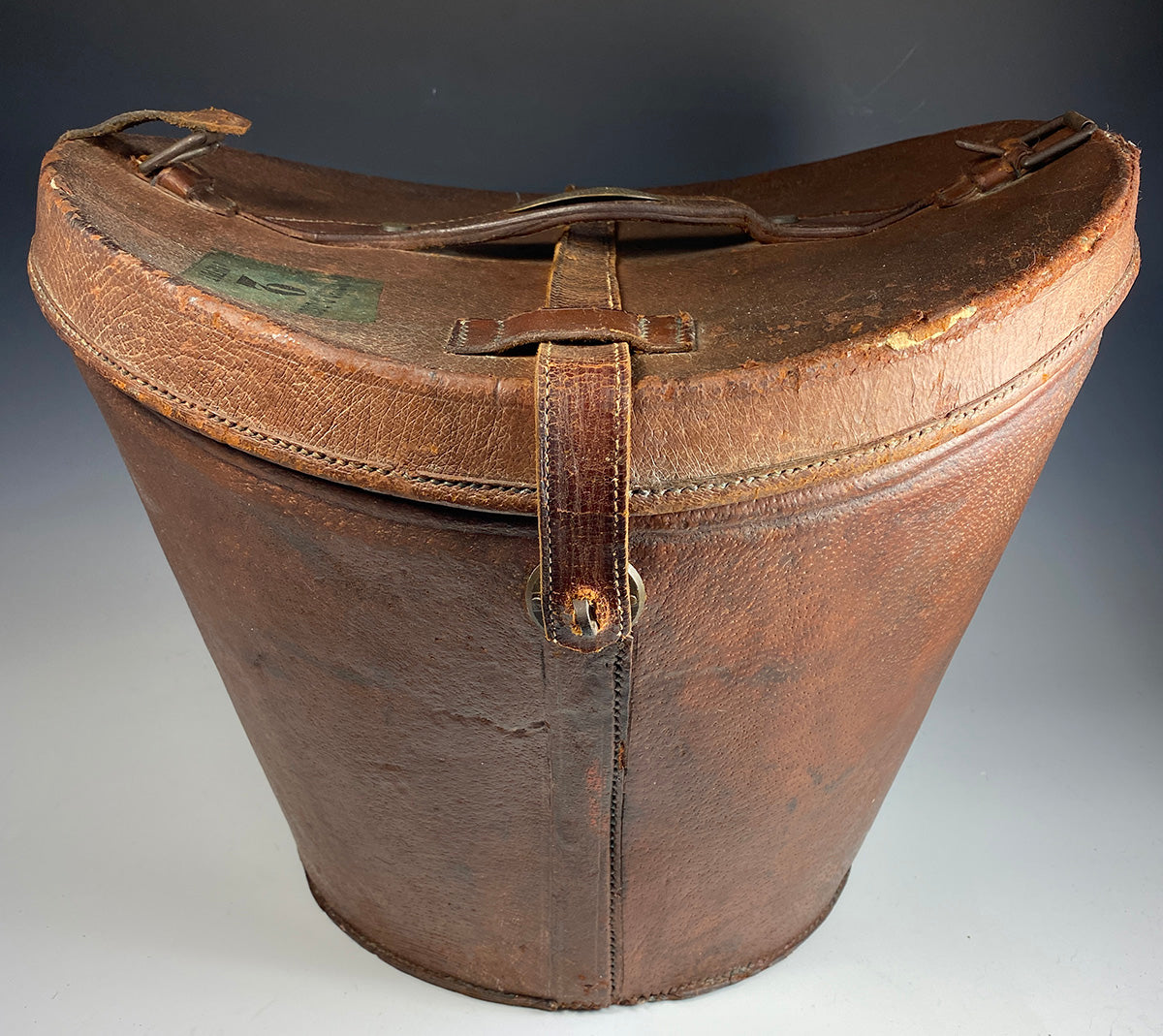 Antique Leather Hat Box