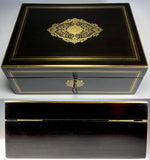 Antique French Napoleon III Era 10.75" x 7.75" Table Box, Maison Vervelle, Paris, Monogram C L