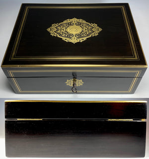 Antique French Napoleon III Era 10.75" x 7.75" Table Box, Maison Vervelle, Paris, Monogram C L