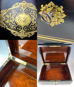 Antique French Napoleon III Era 10.75" x 7.75" Table Box, Maison Vervelle, Paris, Monogram C L