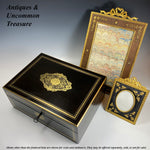 Antique French Napoleon III Era 10.75" x 7.75" Table Box, Maison Vervelle, Paris, Monogram C L