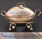 Large Antique French Napoleon III Era Palais Royal Style Mother of Pearl 'Egg' Casket, Souvenir