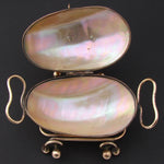 Large Antique French Napoleon III Era Palais Royal Style Mother of Pearl 'Egg' Casket, Souvenir