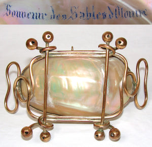 Large Antique French Napoleon III Era Palais Royal Style Mother of Pearl 'Egg' Casket, Souvenir