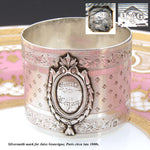 Gorgeous Antique French Sterling Silver Napkin Ring, Grand Tour Dieppe Souvenir