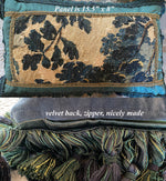2 Antique c.1600s French Woven Verdure Tapestry Fragments, Panels made into Throw Pillow Pair