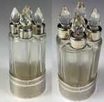 Antique French Sterling Silver 4-Bottle Scent Caddy, No Damage At All