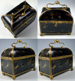 Antique French Tortoise Shell & Ormolu 2 Bottle Scent Caddy, Perfume Flasks