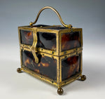 Petit Antique French Tortoise Shell Scent Caddy, No Perfume Flask, c.1800