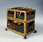 Petit Antique French Tortoise Shell Scent Caddy, No Perfume Flask, c.1800