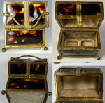 Petit Antique French Tortoise Shell Scent Caddy, No Perfume Flask, c.1800