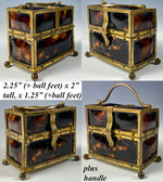 Petit Antique French Tortoise Shell Scent Caddy, No Perfume Flask, c.1800