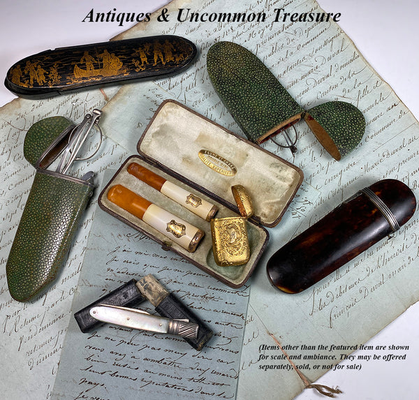 Antique French Set: Cigar and Cigarette/Cheroot Holder, Match Vesta, A –  Antiques & Uncommon Treasure