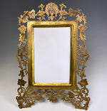 Antique French Ornate and Engraved 6 3/8" Tall Carte de Visite Photo Frame, Easel Stand or Hang