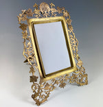 Antique French Ornate and Engraved 6 3/8" Tall Carte de Visite Photo Frame, Easel Stand or Hang