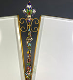 Fabulous Antique French Double Cabinet Card 10.5" Frame with Kiln-fired Champleve Enamel