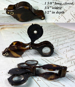 Antique French 4-Section Jeweler's Loupe, Napoleon III, 19th c. Tortoise Shell Pendant