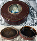 Rare c.1790-1820 French Snuff Box, 18k Pique, Mat, Portrait Miniature of a Young Boy, Child