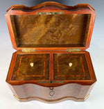 Superb Antique French Napoleon III Kingwood Box, Double Well Tea Caddy, c.1850-70