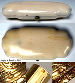 Fine Antique French TAHAN Sewing Tools, Ivory Etui, Necessaire, 18k Gold Tools c.1850s