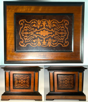 Stunning Large Antique French Cigar Caddy, Cabinet, Box 13" x 10" Marquetry Chest Holds 48 Cigars