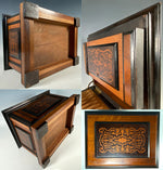 Stunning Large Antique French Cigar Caddy, Cabinet, Box 13" x 10" Marquetry Chest Holds 48 Cigars