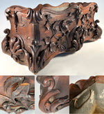 Elegant Large 21" x 11" Antique Hand Carved French Jardiniere, Planter, Centerpiece, Zinc Liner