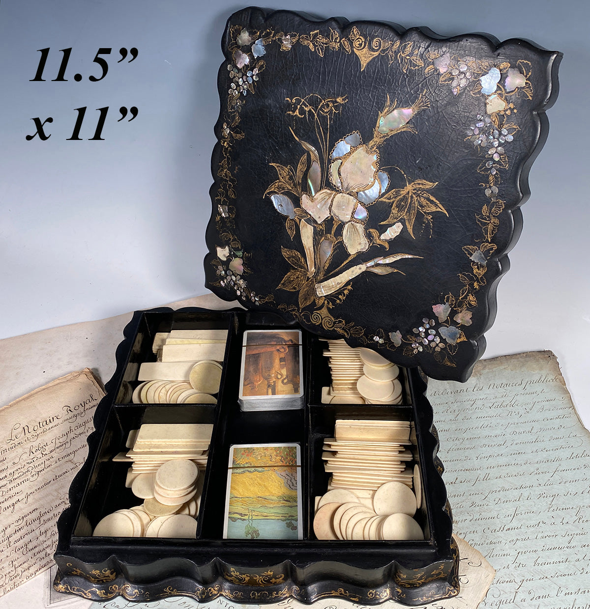 French/English Papier Mache – Antiques & Uncommon Treasure
