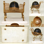 Antique French Palais Royal Thimble Holder, an Equestrian Style Hat on Park Bench