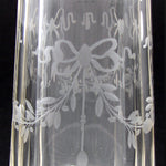 Elegant Antique French Sterling Silver & Intaglio Etched Glass 5.5” Sugar Shaker, Sifter