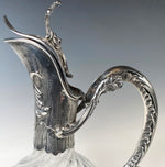 Fine Century French Sterling Silver & Baccarat Crystal Claret or Wine Jug, Decanter by Debain (1883-1911)