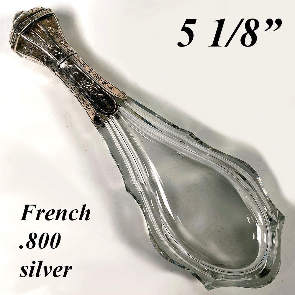 Fine Antique French .800/1000 (Almost Sterling) Silver Lay Down Perfume Flask, Flacon