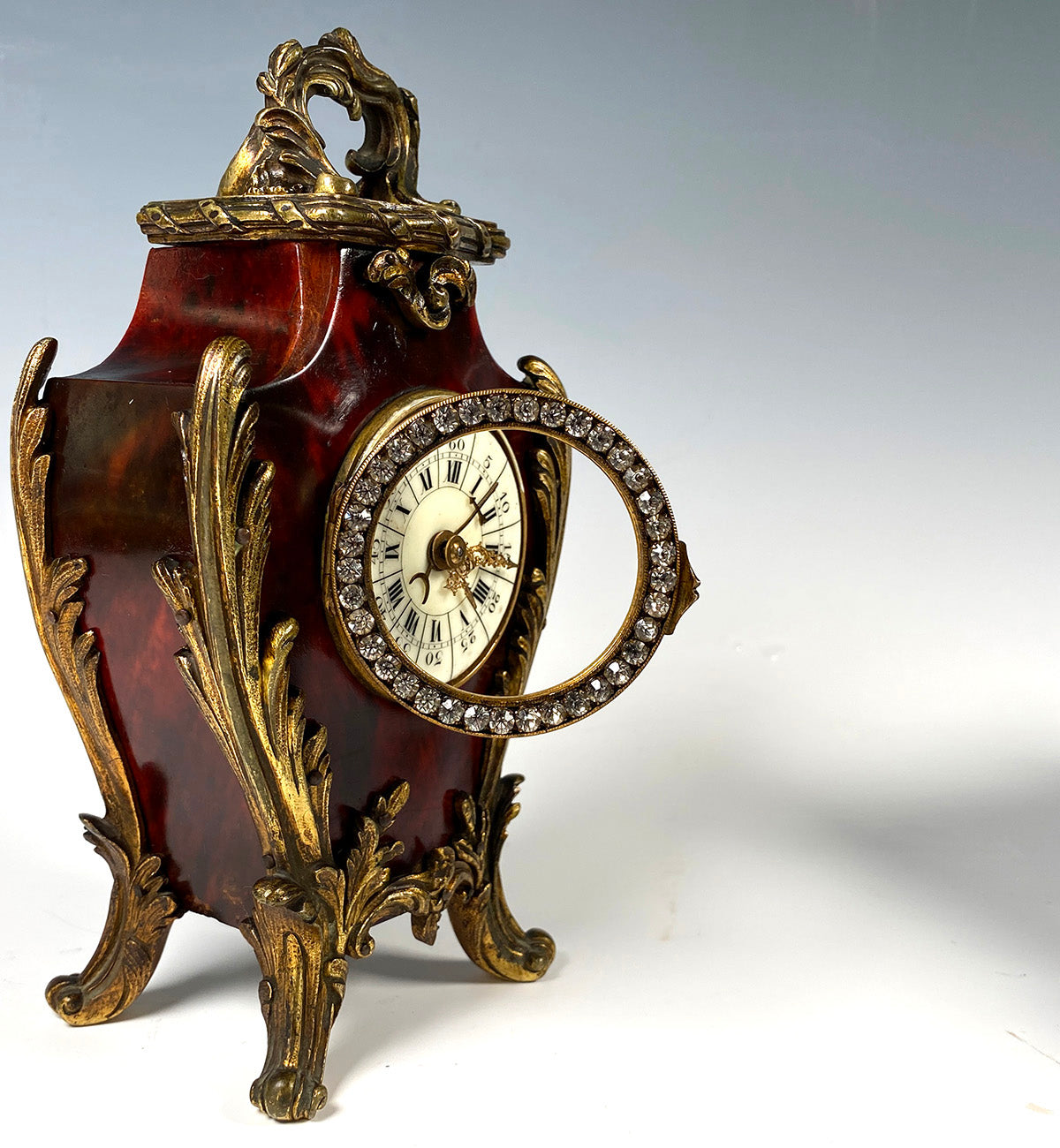 Tortise Shell Clock Superb 19th c. Antique French Boudoir or Desk Clock in Tortoise Shell ...